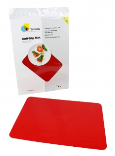 Afombrilla antideslizante rectangular  - rojo 35,5 x 25,5 cm