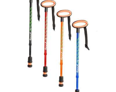 Flexyfoot Premium Oval Handle Walking Stick - Orange 1