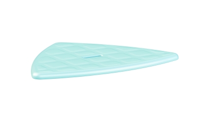 Taburete de ducha – triángulo - asiento blando azul claro  
