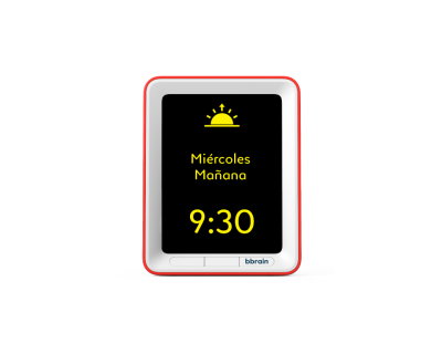 BBrain Reminder Day Clock_red_visually impaired_ES